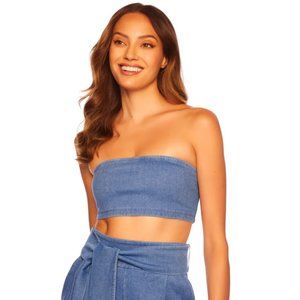NWT  Susana Monaco Stretch Denim Micro Tube Top xs